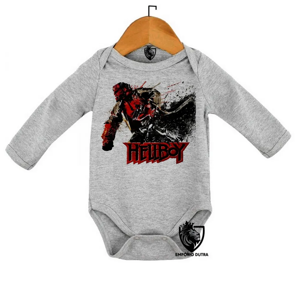 Body Bebê Infantil Hellboy ataque super herói