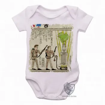 Body Bebê Infantil hieróglifos Caça Fantasmas - Foto 2