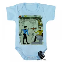 Body Bebê Infantil hieróglifos Star Trek - Foto 3