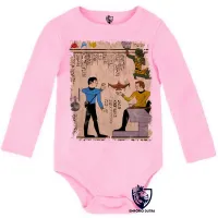 Body Bebê Infantil hieróglifos Star Trek - Foto 4
