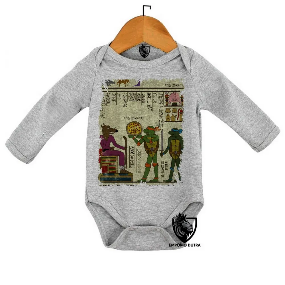 Body Bebê Infantil hieróglifos Tartarugas Ninjas Imagem