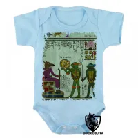 Body Bebê Infantil hieróglifos Tartarugas Ninjas - Foto 3