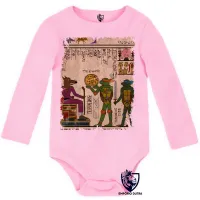 Body Bebê Infantil hieróglifos Tartarugas Ninjas - Foto 4
