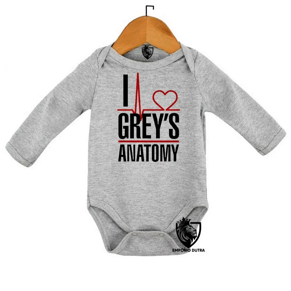 Body Bebê Infantil I love Greys Anatomy serie Imagem