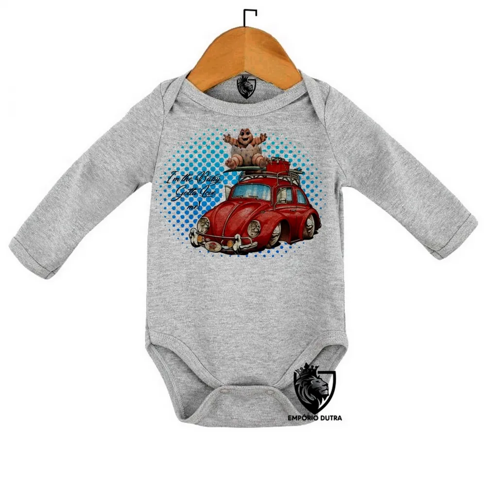 Body Bebê Infantil baby dinossauro love red fusca