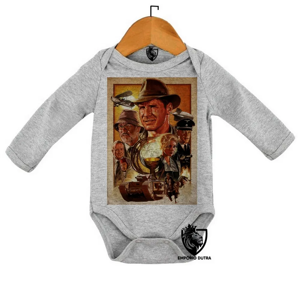 Body Bebê Infantil Indiana Jones cálice fogo