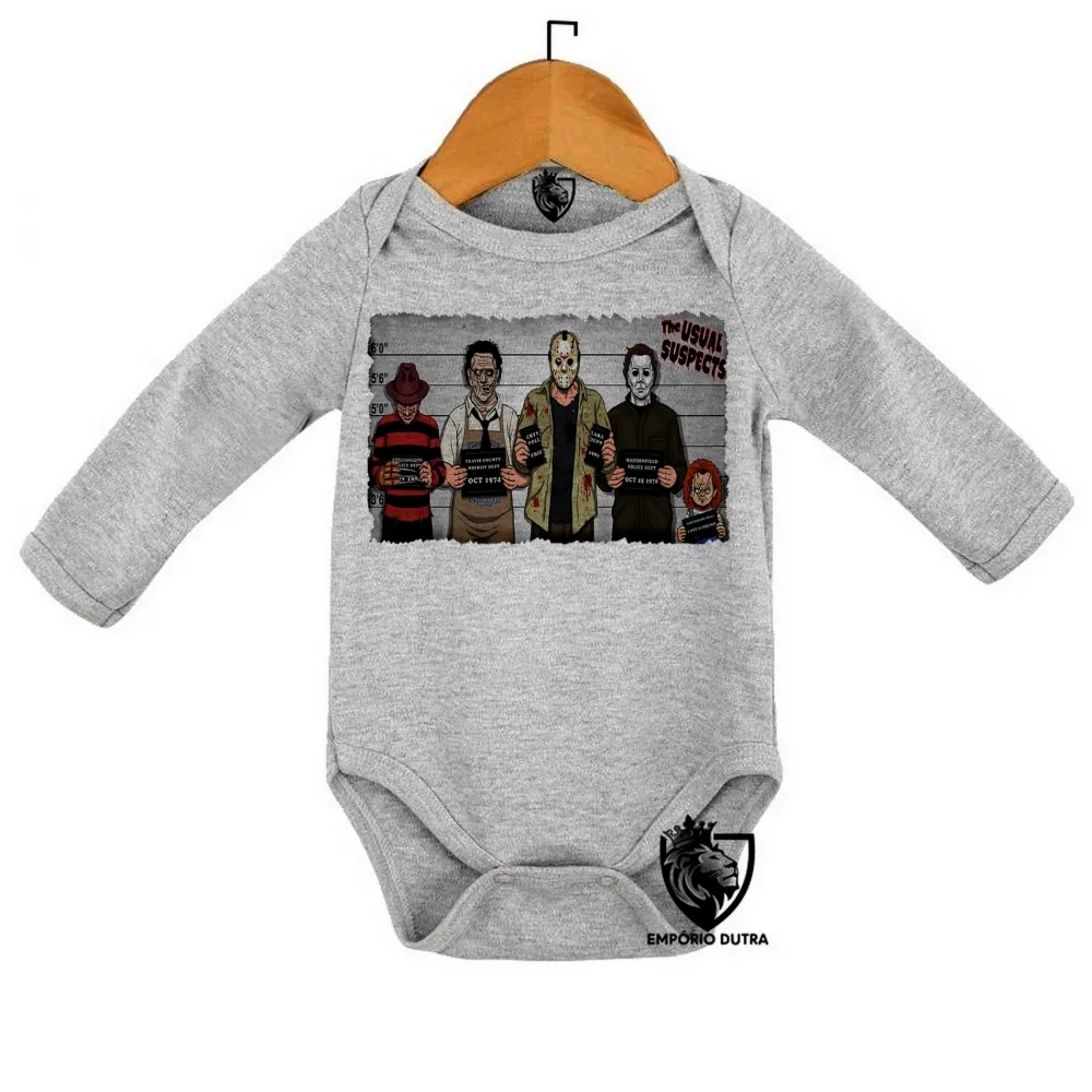 Body Bebê Infantil jason chuck Freddy Krueger Massacre da Serra Elétrica Halloween vilões