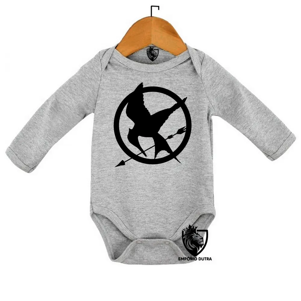 Body Bebê Infantil Jogos Vorazes tordo preto Imagem