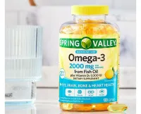 Spring Valley® Omega 3/2000mg Vit D3 1000iu Fish Oil 120unid + Frete Grátis - Foto 2