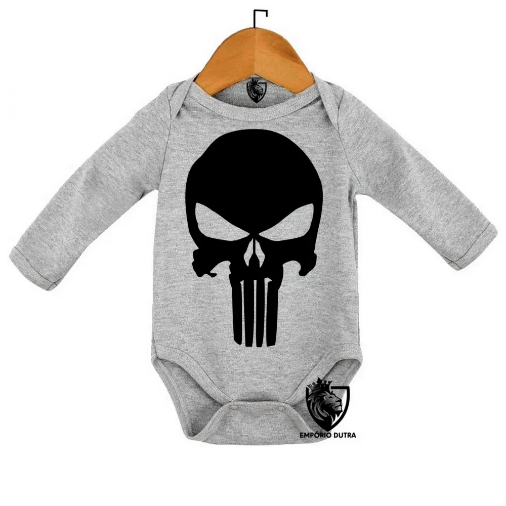 Body Bebê Infantil Justiceiro punisher caveira marvel