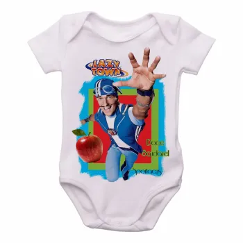 Body Bebê Infantil Lazy Town Sportacus maçã saudavel - Foto 2