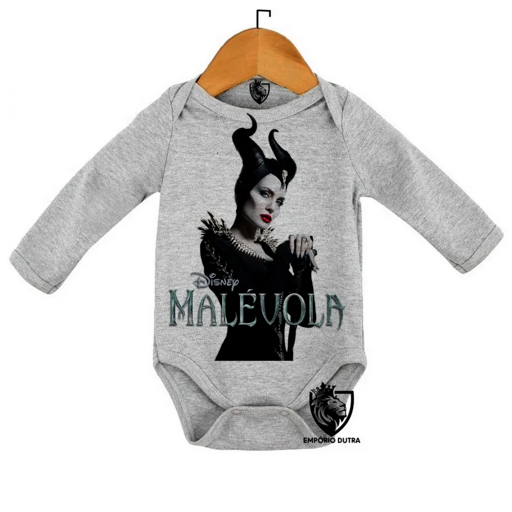 Body Bebê Infantil Malévola cajado vilã disney bruxa