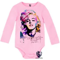 Body Bebê Infantil Marilyn Monroe frase sapatos mundo - Foto 4
