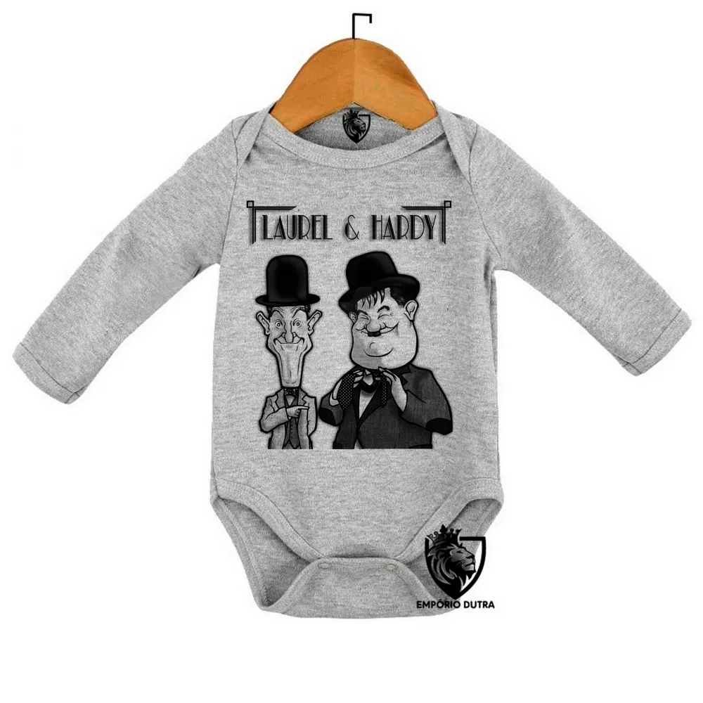 Body Bebê Infantil o gordo e o magro laurel e hardy serie antiga clássico