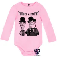 Body Bebê Infantil o gordo e o magro laurel e hardy serie antiga clássico - Foto 4