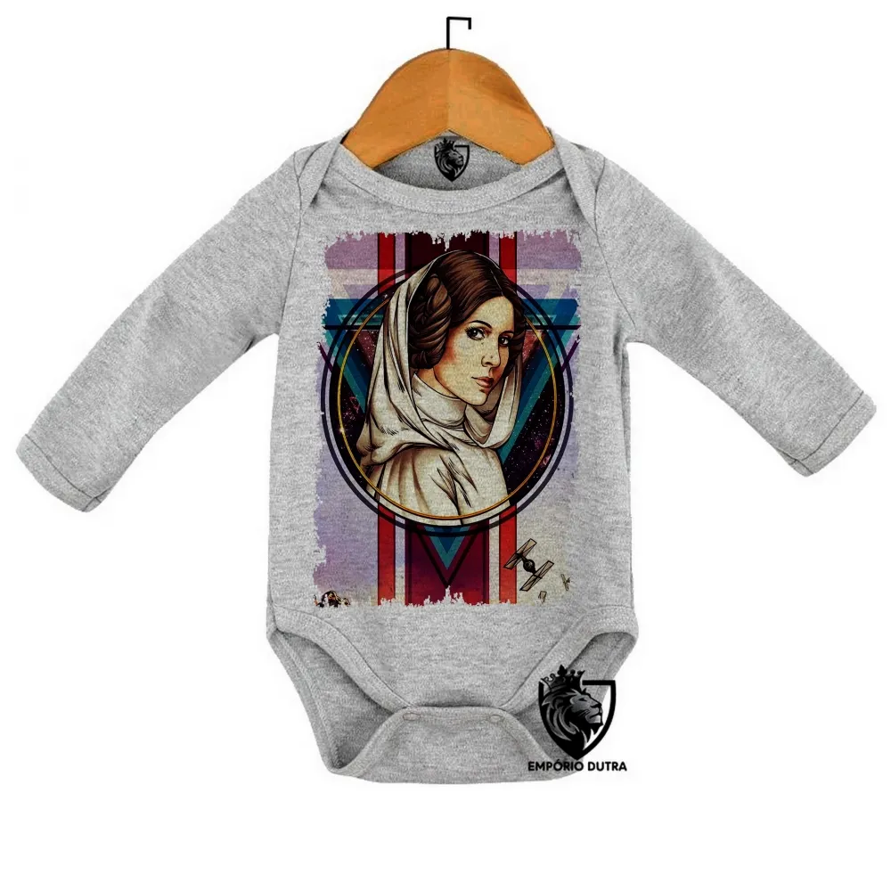 Body Bebê Infantil Princesa Leia Organa Star Wars Imagem