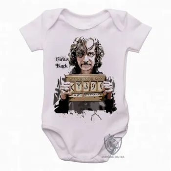 Body Bebê Infantil Sirius Black harry poter vilão - Foto 2