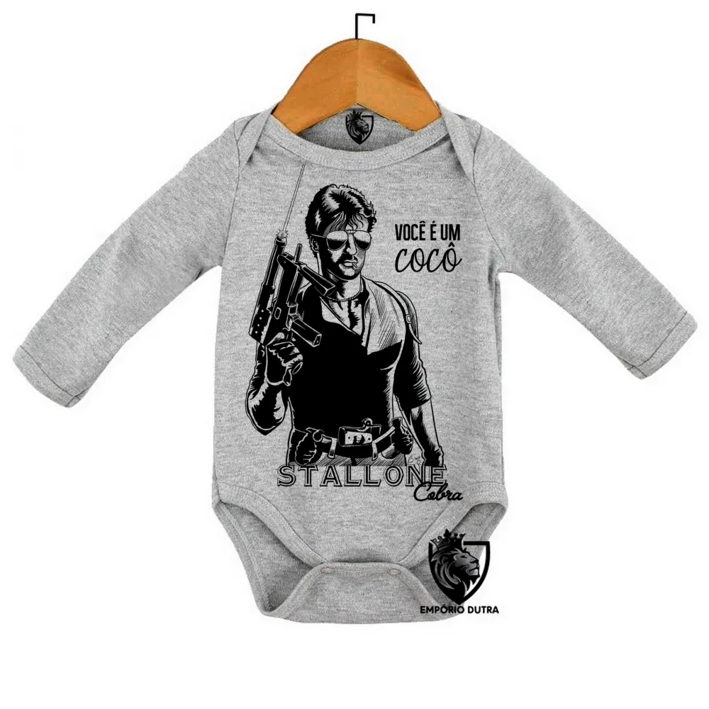 Body Bebê Infantil Stallone Cobra você é um cocô Imagem