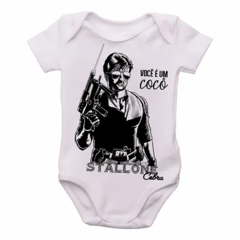 Body Bebê Infantil Stallone Cobra você é um cocô - Foto 2