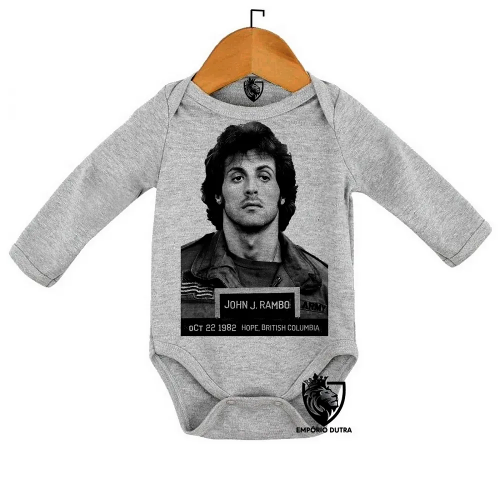 Body Bebê Infantil Sylvester Stallone John Rambo preso 1985