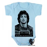 Body Bebê Infantil Sylvester Stallone John Rambo preso 1985 - Foto 3
