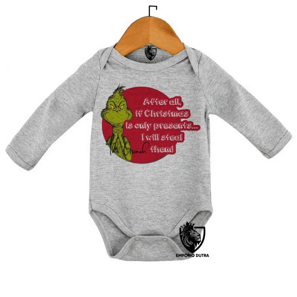 Body Bebê Infantil The Grinch Christmas only presents natal