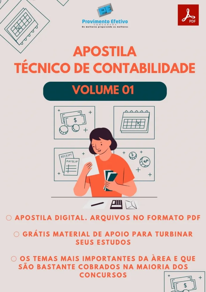 Apostila do Técnico de Contabilidade - Volume 1 Concursos Técnico Contabilidade Imagem