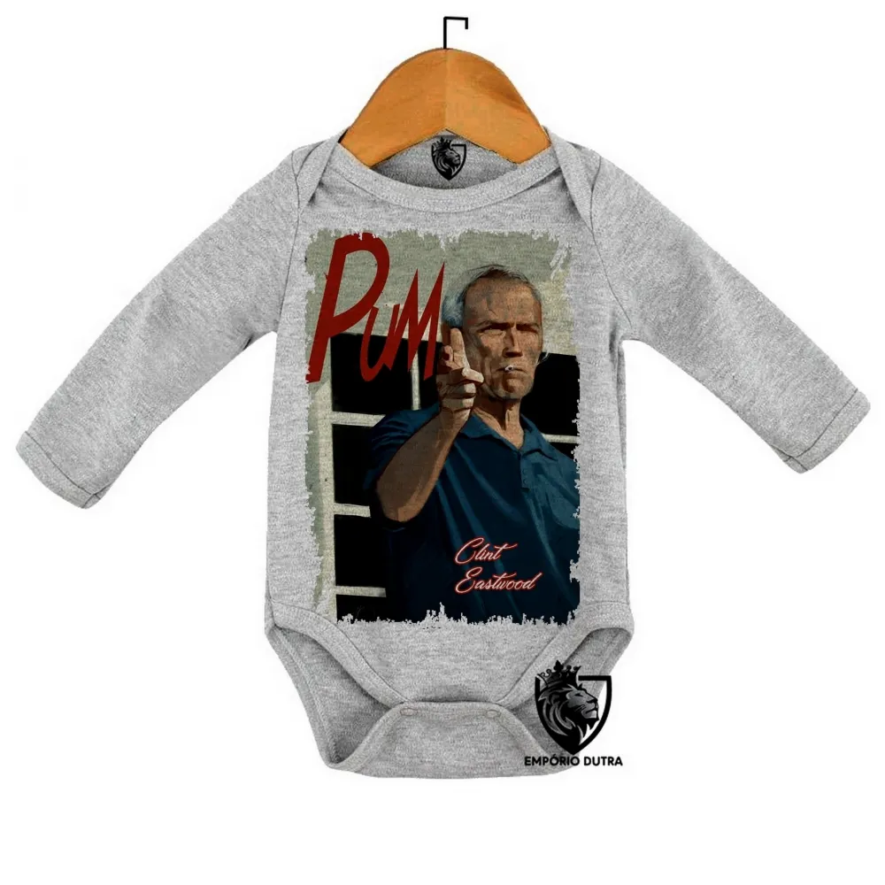 Body Bebê Infantil Clint Eastwood Ator e Diretor Imagem