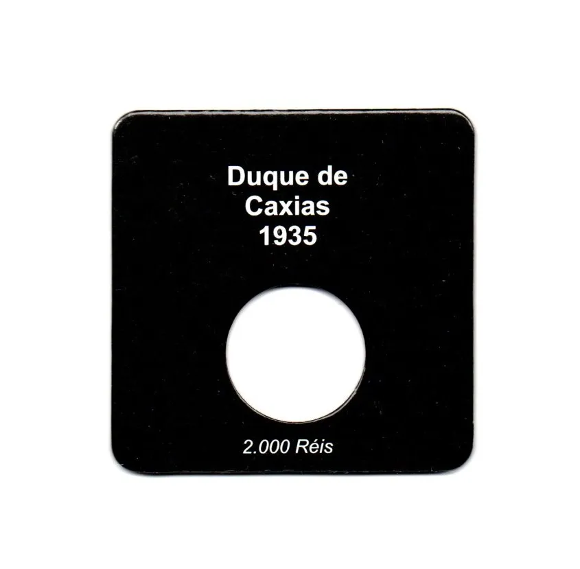 Cartela Para Moeda 2000 Réis de 1935 Duque de Caxias - VAZIA Imagem