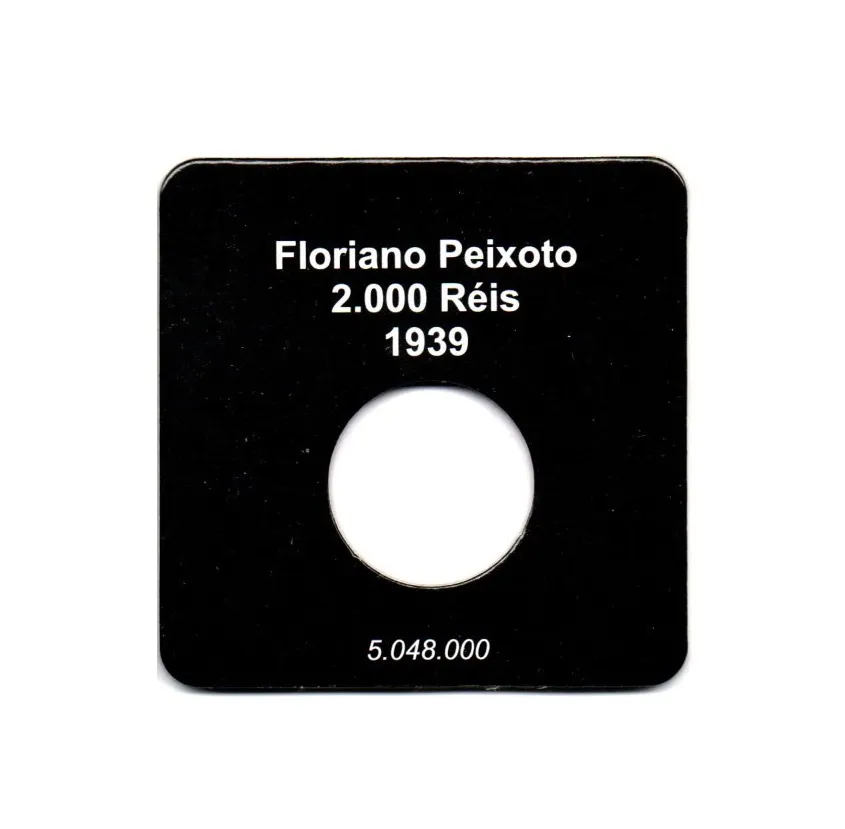 Cartela Para Moeda 2000 Réis de 1939 Floriano Peixoto - VAZIA