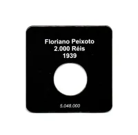Cartela Para Moeda 2000 Réis de 1939 Floriano Peixoto - VAZIA