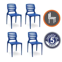 Cadeira Empilhável Ville Kit com 4 Unidades