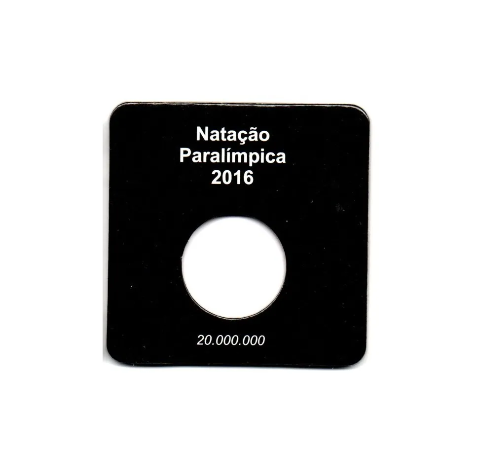 Cartela Para Moeda Olímpiadas Natação Paralímpica - VAZIA Imagem