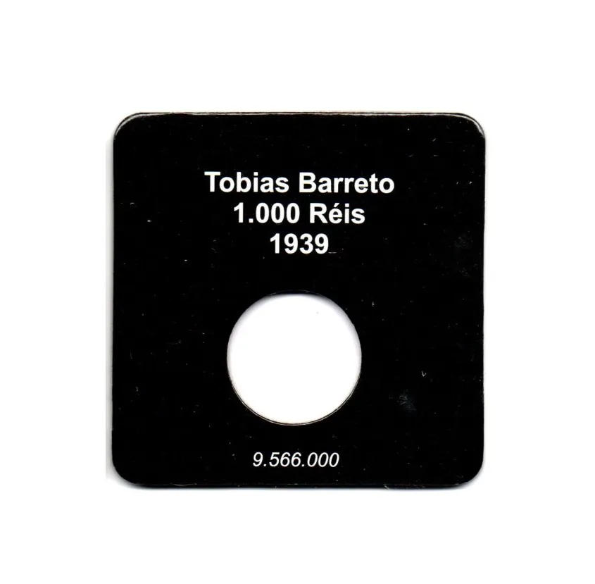 Cartela Para Moeda 1000 Réis 1939 Tobias Barreto - VAZIA
