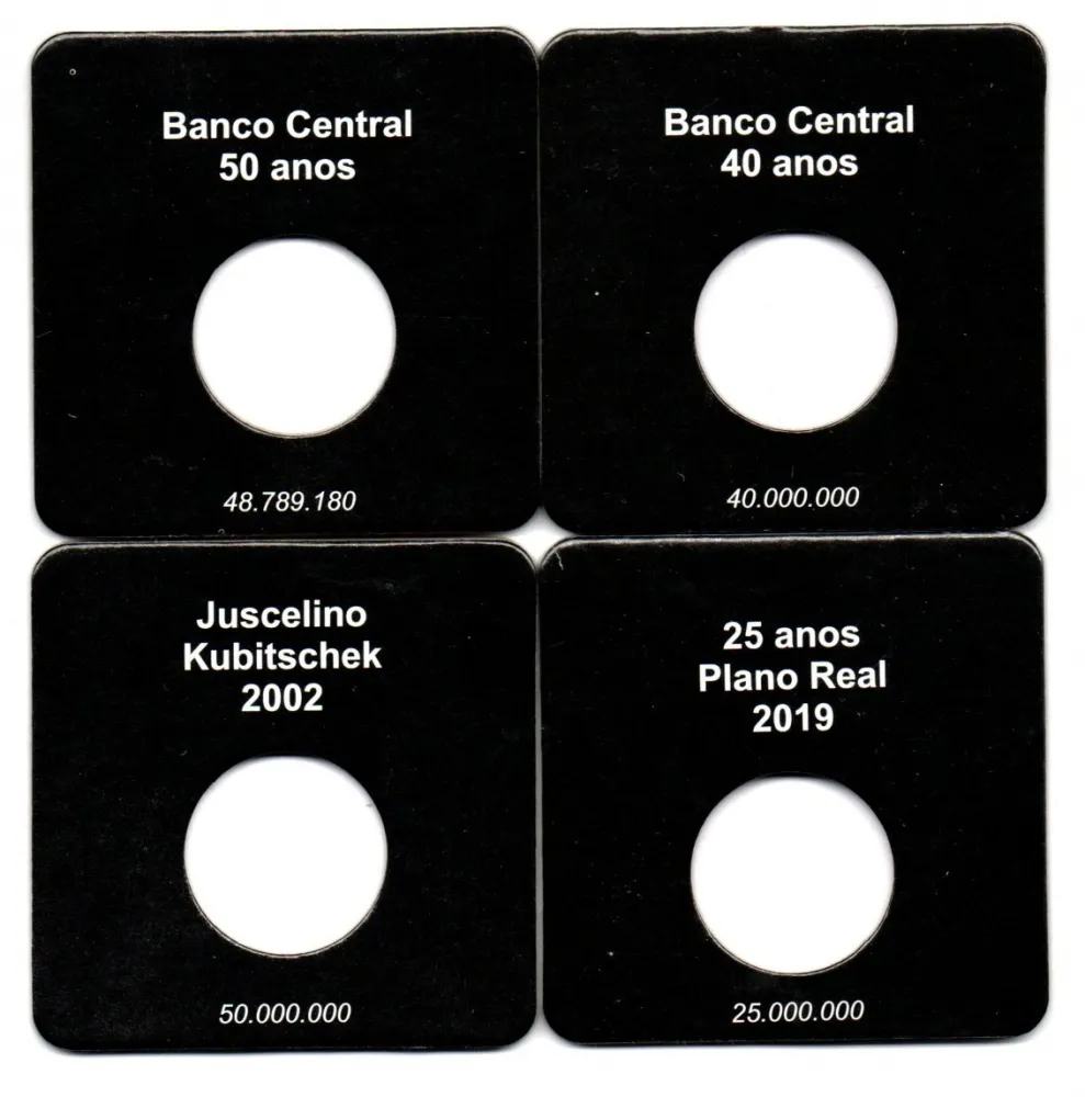 4 Cartelas Para Moedas Comemorativas do Real - VAZIAS
