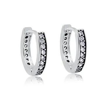 Brinco de prata  950 argola com pedras - 260150