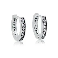 Brinco de prata  950 argola com pedras - 260150
