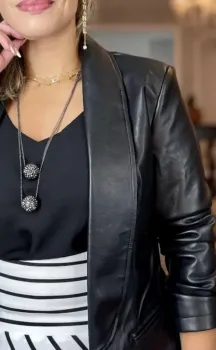 Blazer Jessie Couro  - Foto 2