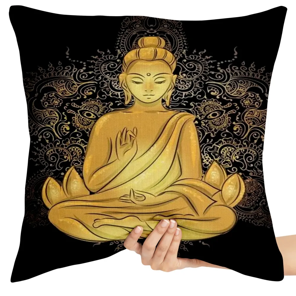 Almofada Buda Dourado Sidarta Gautama
