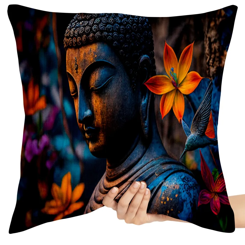 Almofada Buda flor Sidarta Gautama Imagem