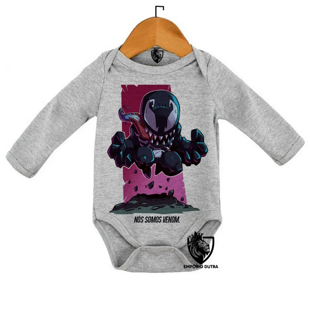 Body Bebê Infantil homem aranha negro venom marvel vilão Imagem