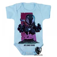Body Bebê Infantil homem aranha negro venom marvel vilão - Foto 2