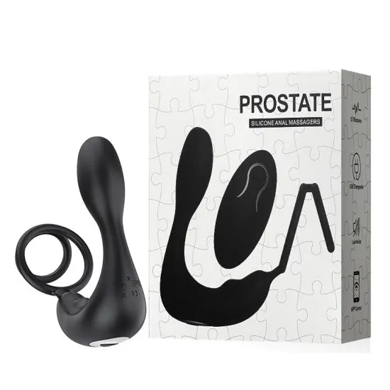 Anel Peniano com Plug Anal 12 Vibrações USB - CR-021