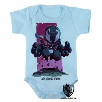 Body Bebê Infantil Homem aranha negro Venom - Foto 3