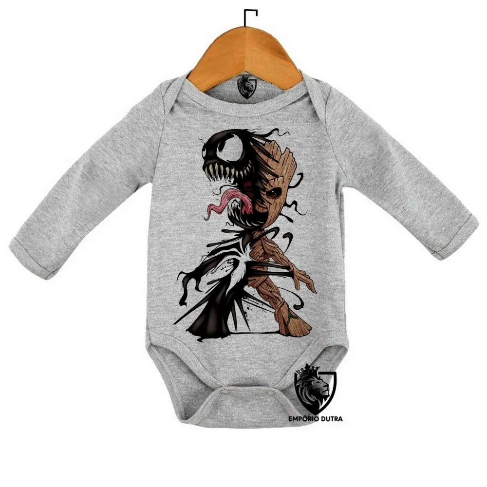 Body Bebê Infantil venom homem aranha groot Imagem