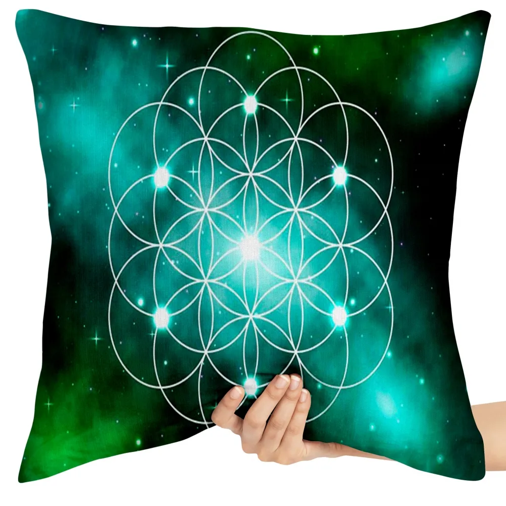 Almofada Geometria sagrada verde Imagem