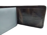 Ref: 9100 - Carteira de Couro Sem Fecho. Cor Marrom - Foto 4