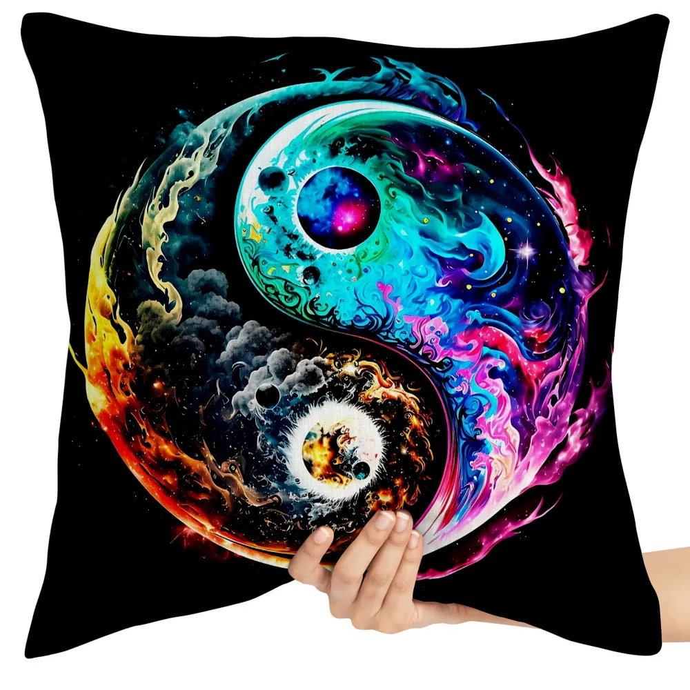 Almofada Yin Yang colorido
