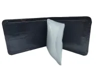 Ref: 9101 - Carteira de Couro Sem Fecho. Cor Preta - Foto 2