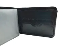 Ref: 9101 - Carteira de Couro Sem Fecho. Cor Preta - Foto 4